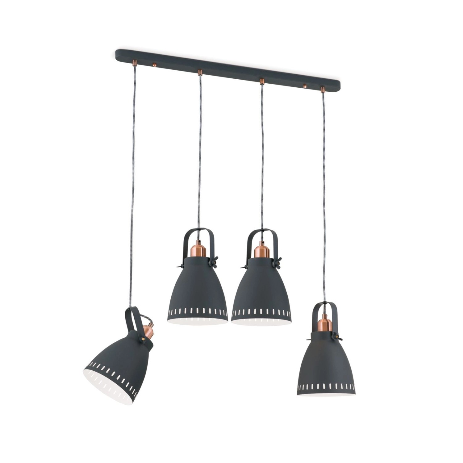 Orion Leuchten Hängeleuchte Theke 72 cm x 17 cm Schwarz 4 x E27