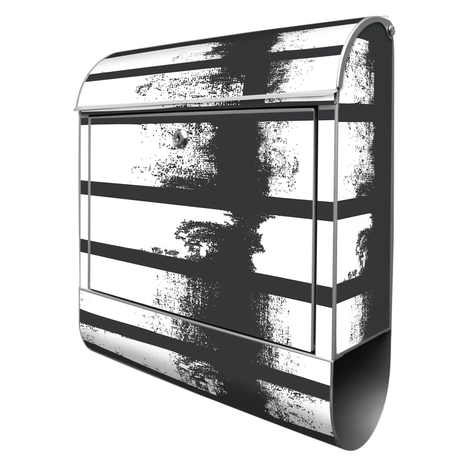 Banjado Design Briefkasten Silber Pulverbeschichtet 39x47x14cm 2 Schlüssel günstig online kaufen