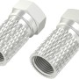 Hama Antennen-Adapter-Set, 2 F-Stecker (5,5 mm), schraubbar, silber.
