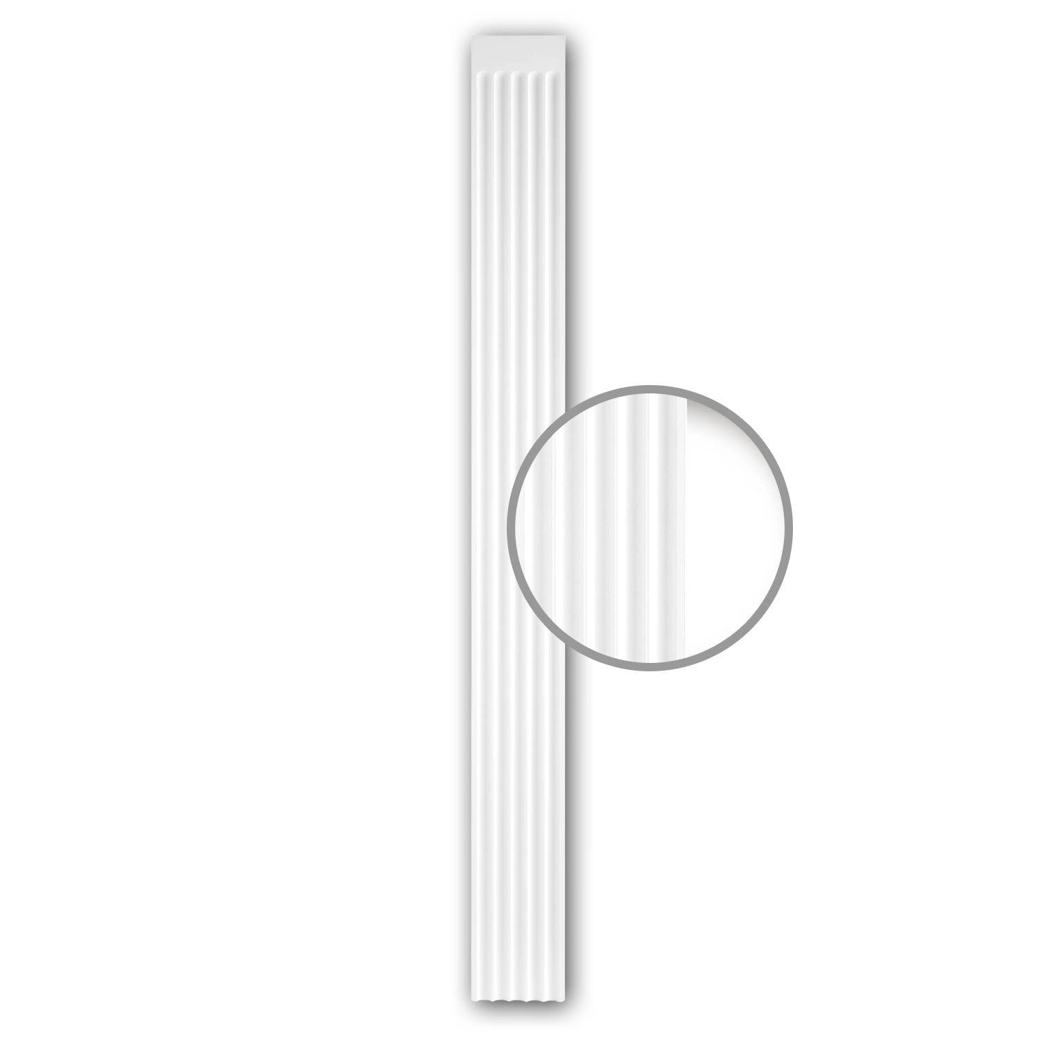 Thumbnail - PROFHOME 122030 Pilaster Schaft Zierelement Flachsäule Wandsäule, 19,5 cm x 200 cm x 2,0 cm Weiß