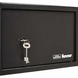 Burg Wächter Möbeltresor Favor S5 K, Anthrazit, mit Schlüssel im Schloss.