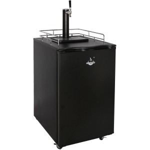 El Fuego Bierkühler mit Zapfanlage, schwarzer Getränkekühlschrank für Grillpartys.