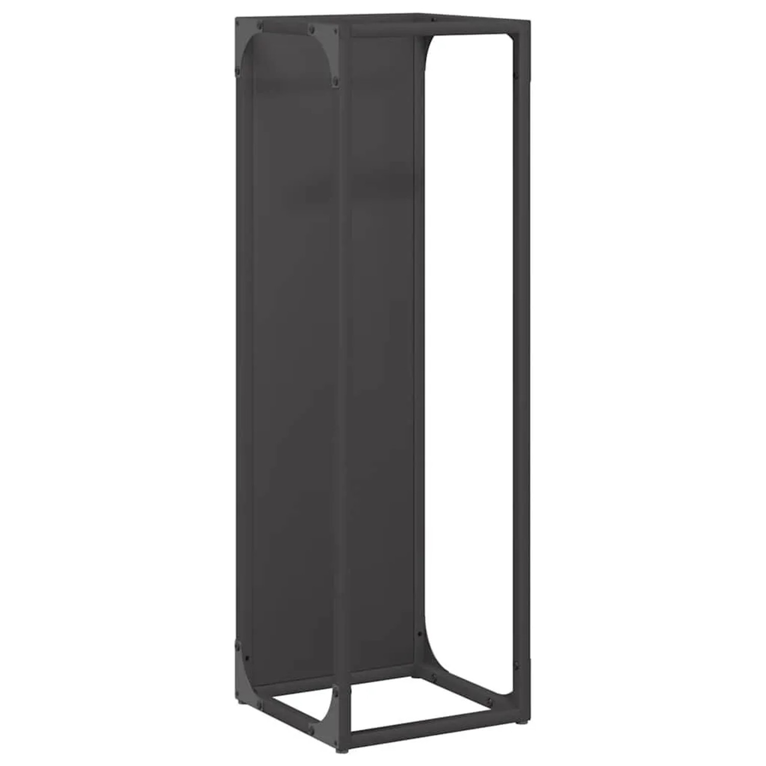 vidaXL Brennholzregal Schwarz 25x25x80 cm Kaltgewalzter Stahl 864263