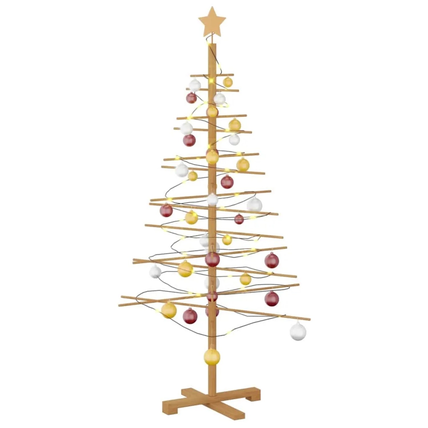 vidaXL Holz Weihnachtsbaum mit Ständer Braun 150 cm Bambus 42018051