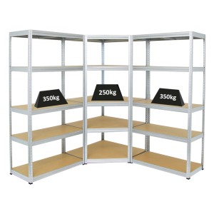 PROREGAL Mega Deal: Eckregal & 2 Schwerlastregale Slim Elephant, verzinkt, Fachlast 250/350 kg.