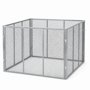 HomeLuxWorld Garten Komposter Metall 750 Liter  100 x 100 x 75 cm  Silber
