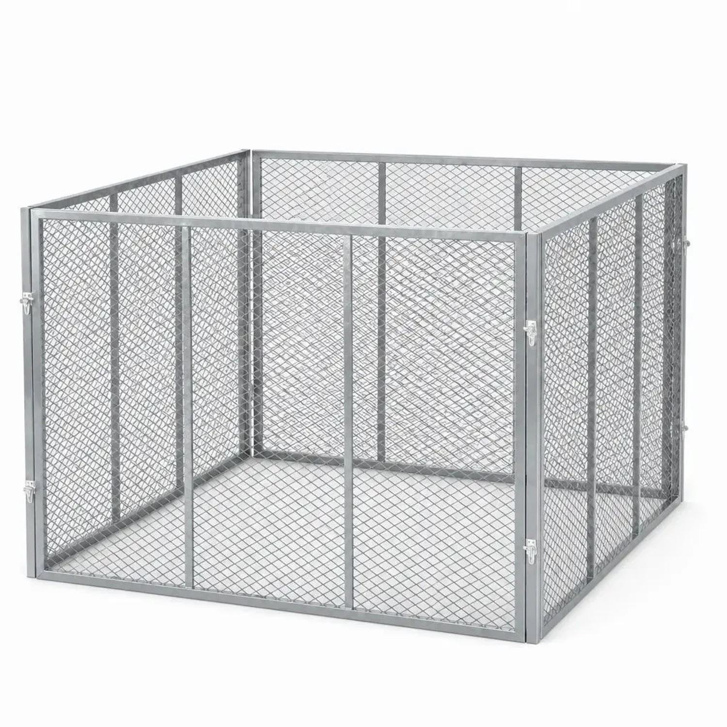 HomeLuxWorld Garten Komposter Metall 750 Liter  100 x 100 x 75 cm  Silber