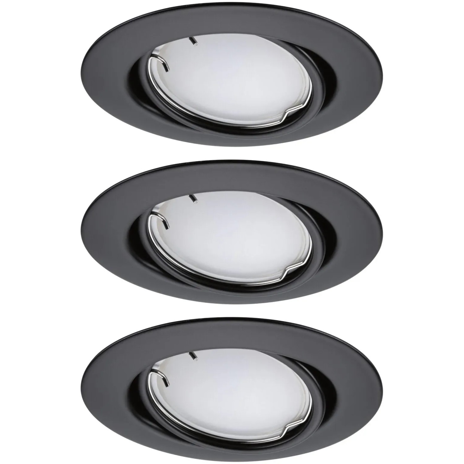 Paulmann Urail LED Einbaustrahler Set, Smart Home Zigbee, rund, schwarz, RGBW.