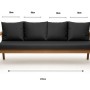 Anthrazitfarbenes Setgarden Bankkissen für 3-Sitzer Gartenbank, 170x50 cm + 4 Rückenkissen.
