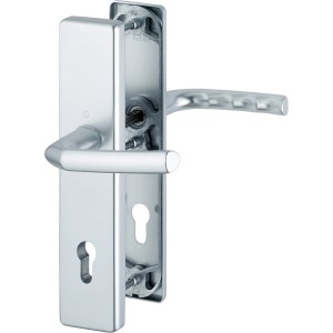 HOPPE Schutz-Garnitur Birmingham, Alu Natur, für Haus- und Wohnungstüren.