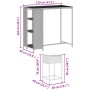 vidaXL Gartenbar-Set, 5-teilig, grau, Poly Rattan, mit Tisch, 4 Hockern und Kissen.