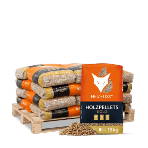 Heizfuxx Gold HD-Qualität Holzpellets Nadelholz 15kg x 20 Sack 300kg Palette