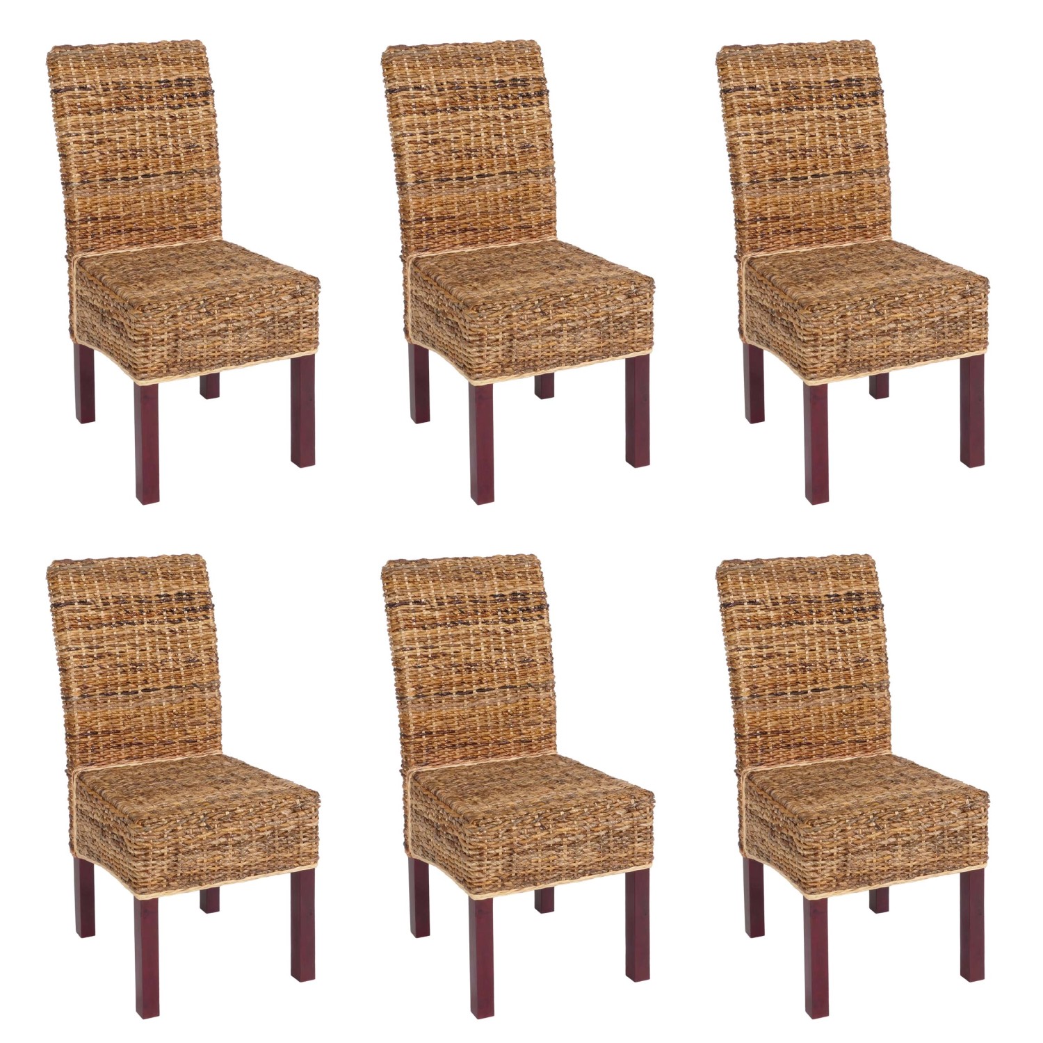 CHEFGASTRO Esszimmerstuhl 6er-Set Korbstuhl Stuhl Malibu Bananengeflecht 96 günstig online kaufen
