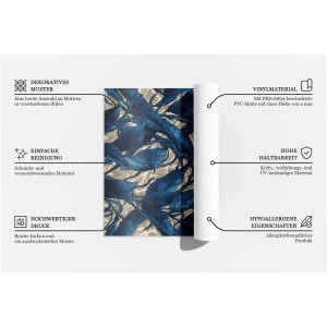 Tulup Teppich Schwarz-Weiß-Sterne Vinyl Vloerkleed 60x90 cm Schwarzweiß Vinyl Tapijt PVC Mat Rechteckig Tapijt Vinyl