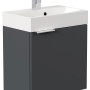 Posseik Badmöbel Cubi Slimline, 50 cm, Grafit, mit Mineralgusswaschbecken.