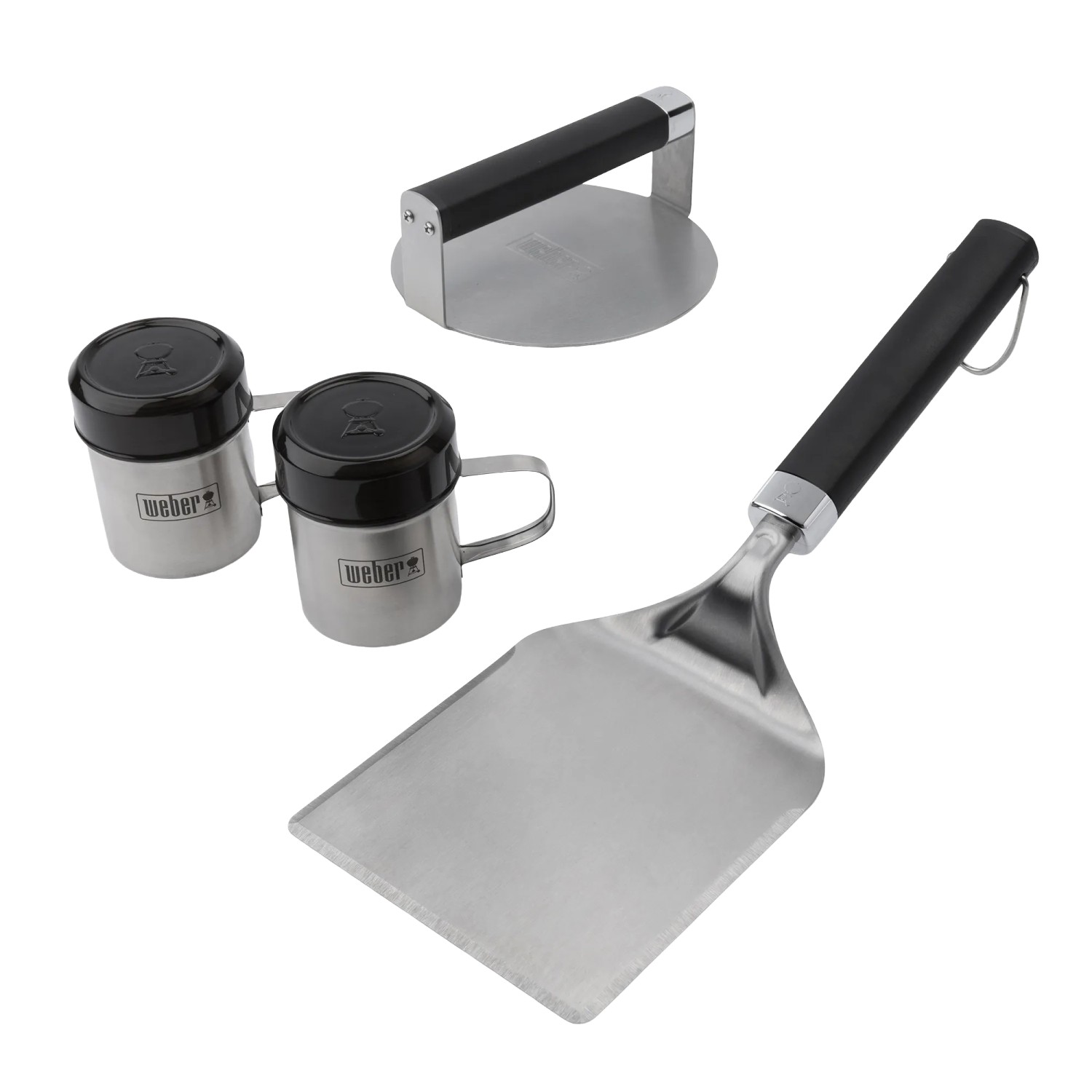 Weber Smashed Burger-Set Plancha Silber-Schwarz 4-teilig