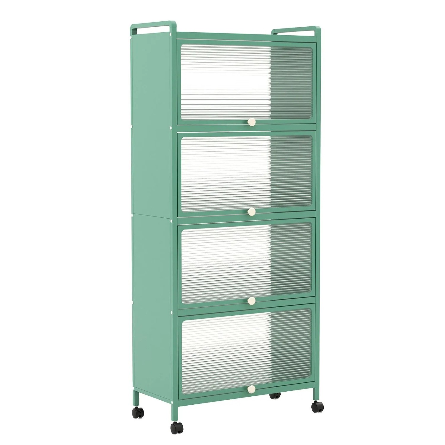 Costway Küchenschrank Hoch 5-Stufig mit Rollen Grün günstig online kaufen