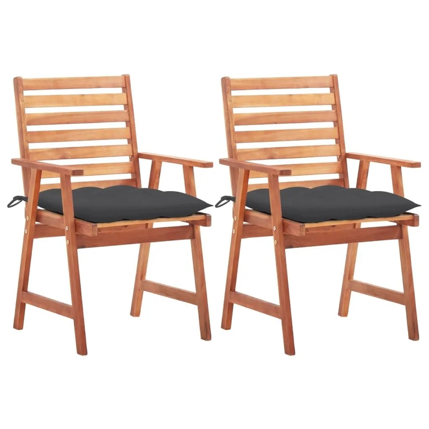 vidaXL Garten-Essstühle 2 Stk mit Kissen Massivholz Akazie 3064335