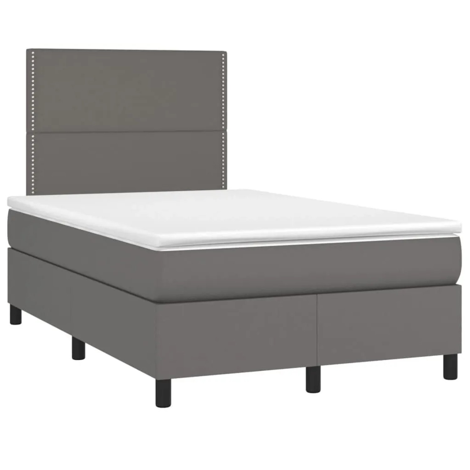 vidaXL Boxspringbett mit Matratze Grau 120x200 cm Kunstleder 3142777 günstig online kaufen