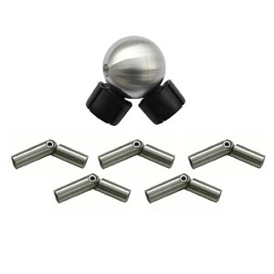 Treba EckSet ES4 Aluminium eloxiert: Kugel, Rohrkupplungen und Gelenke für Alu-Geländer.