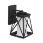 Relaxdays Außenwandlampe Stahl Glas Schwarz Weiß IP44 32 cm x 17,5 cm x 22 cm