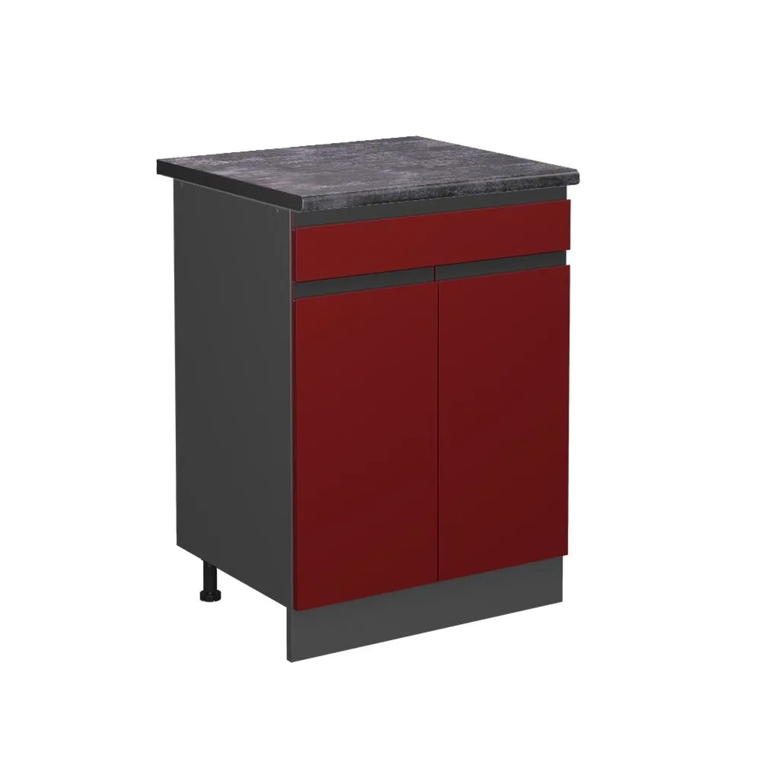 Vicco Küchenunterschrank R-Line Schubladenschrank für die Küche Rot Anthrazit 60 cm J-Shape AP Anthrazit