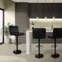 ML-Design Barhocker 2er Set, Schwarz, Samt, mit Rückenlehne und Fußstütze.