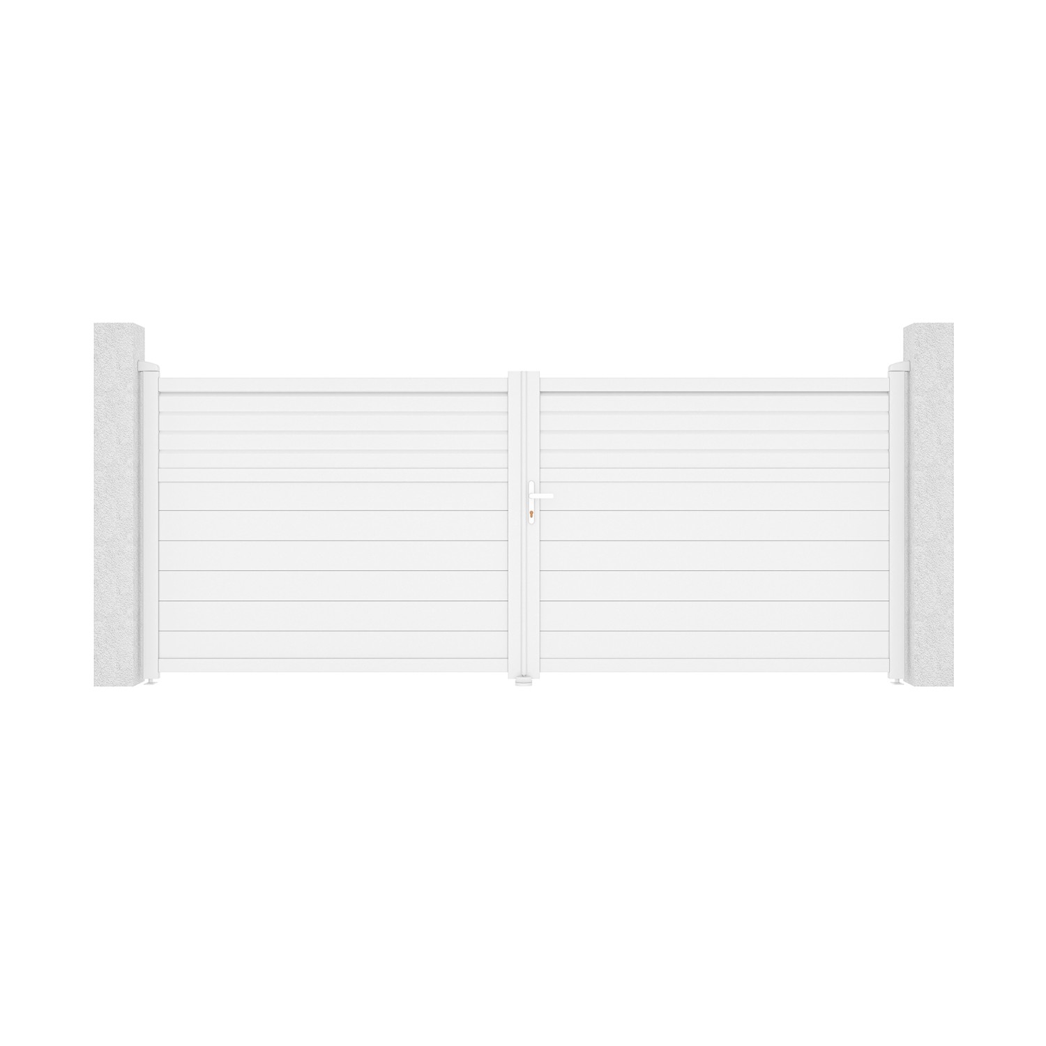 Casanoov Flügeltor 4M Carpatia H 160Cm Weißaluminium & 2 Pfosten 15X15Cm H günstig online kaufen