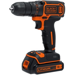 Black+Decker Akku-Bohrschrauber BDCDC18B-QW mit Akku, 18V, für Schraub- und Bohrarbeiten.