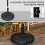 Schwarzer Furnicato Sonnenschirmständer mit Rollen, geeignet für Schirmstöcke von 38-48mm.
