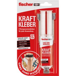 Fischer Kraft Kleber 25ml, 2-Komponentenkleber für starke Verbindungen im Innen- und Außenbereich.