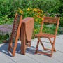 Merxx Porto Gartenmöbel-Set, 3-teilig, aus Eukalyptusholz mit Klapptisch und Stühlen für den Balkon.