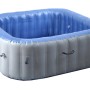 Aufblasbarer, eckiger MCW Whirlpool N97 für 6 Personen, grau-blau, mit Heizfunktion.