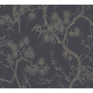 A.S. Creation Vliestapete Metropolitan Stories II, Motiv Äste in Anthrazit und Gold.