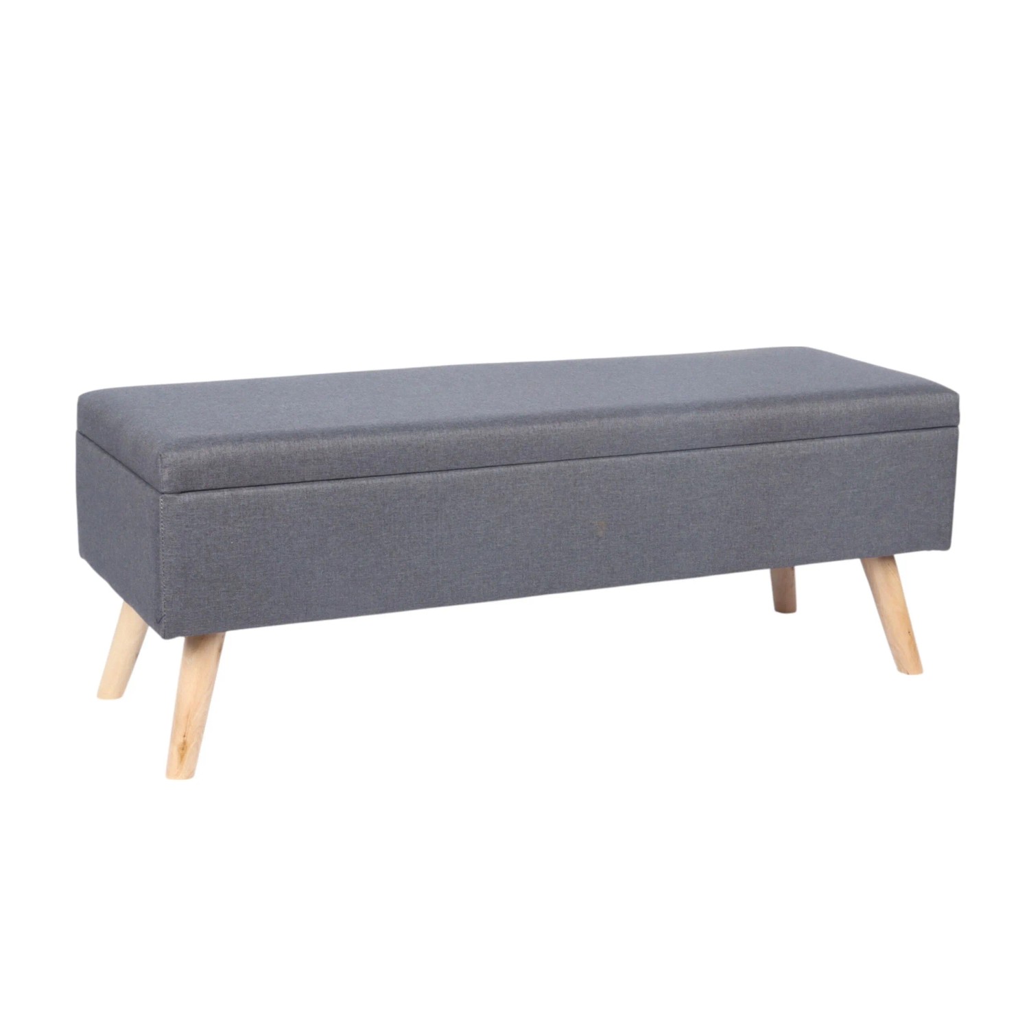 Relaxdays Sitzbank MDF Eukalyptusholz Grau Leinenoptik Gepolstert Klappbar 110 cm x 40 cm x 40 cm 14,3 kg
