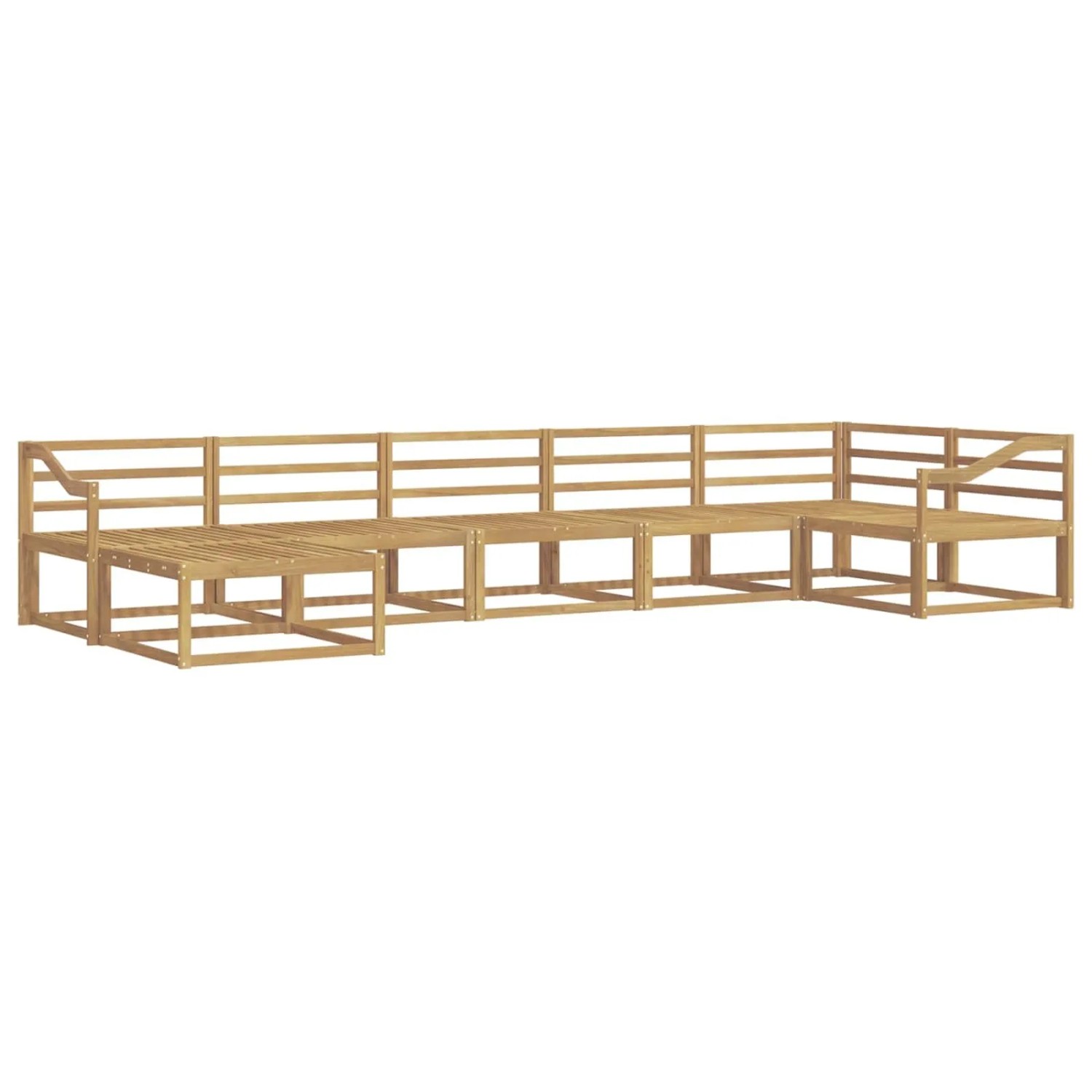 vidaXL Outdoor-Sofagarnitur 7 Stk Weiß Massivholz Akazie 3386773