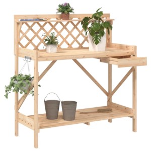 vidaXL Pflanztisch mit Rankgitter aus Tannenholz, ideal für Garten und Terrasse.