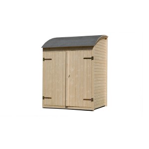 Weka Fahrradgarage/Mehrzweckbox aus Holz mit Doppeltür und Bitumendach.