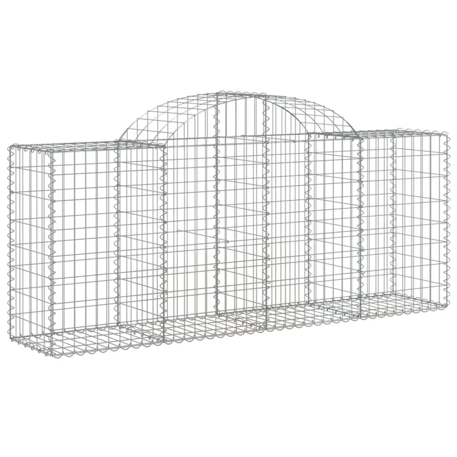 vidaXL Gabionen mit Hochbogen 12 Stk 200x50x80/100cm Verzinktes Eisen 3146309