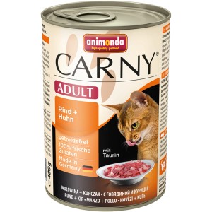 Carny Katzen-Nassfutter Adult Rind & Huhn, 400g Dose. Katzenfutter für ausgewachsene Katzen.