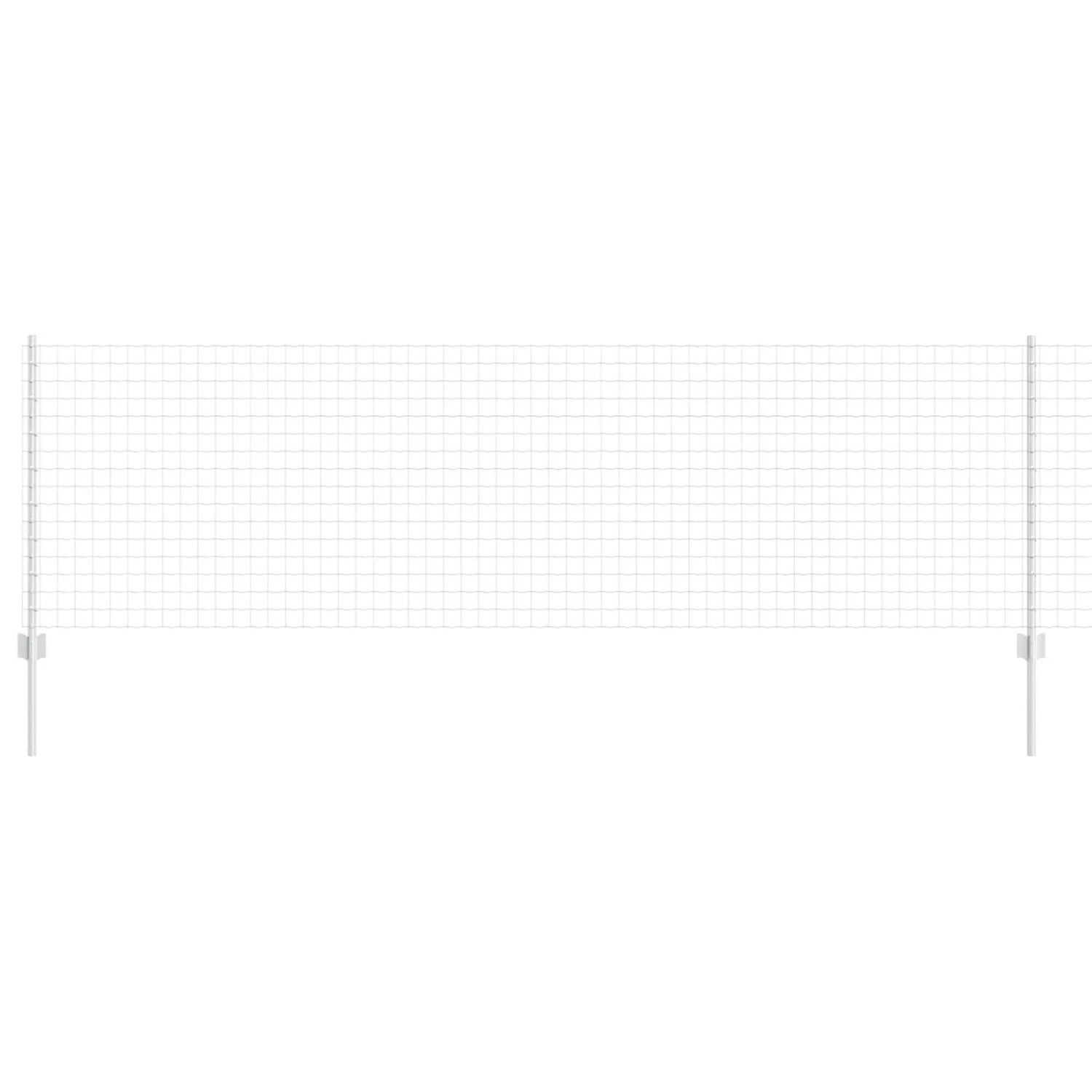 vidaXL Zaun mit Pfosten Silber 0,8 x 25 m Stahl 3336186 günstig online kaufen