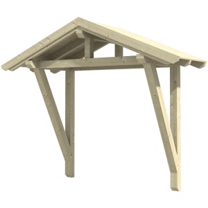 Skan Holz Haustür-Vordach Stralsund 2 Natur, 289x116cm, aus Fichte Konstruktionsvollholz (KVH).