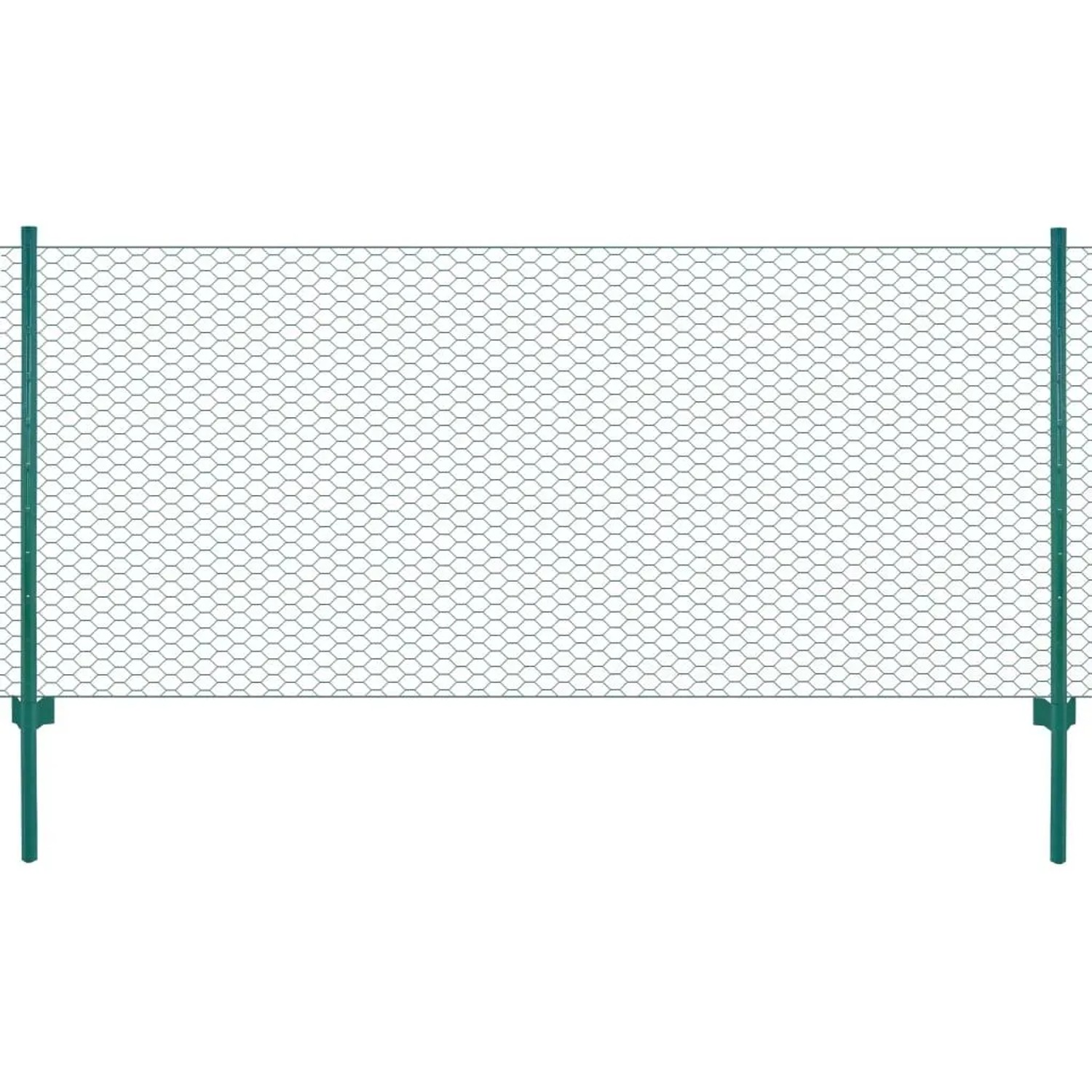 vidaXL Maschendrahtzaun mit Pfosten Stahl 25 x 0,75 m Grün 144609