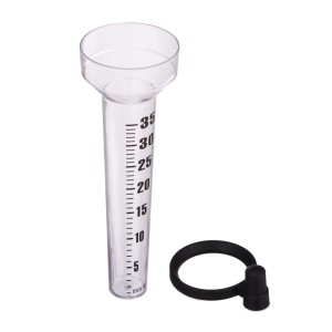 Relaxdays Regenmesser 2er Set Kunststoff Transparent Schwarz Wetterfest 24,5 cm x 10,5 cm x 8,5 cm 140 g