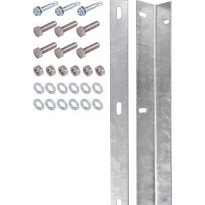 Feuerverzinkte Befestigungsleiste (80 cm) für Doppelstabmattenzaun inkl. Schrauben, Muttern und Unterlegscheiben.