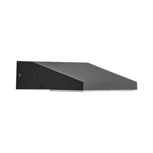 Moderne, schwarze LED-Außenwandleuchte Lucande Auda aus Aluminium.