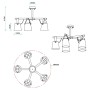 Technische Zeichnung der ARTE LAMP LED Deckenleuchte für Wohnzimmer mit Maßen.