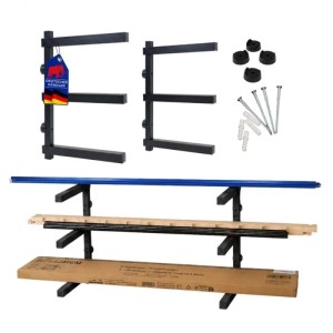 Schwarzes PROREGAL Kragarmregal Set zur Wandmontage, 3 Ebenen, für Holzlagerung & Garage Organizer. Inkl. Material.