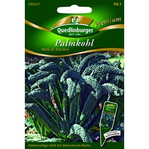 Samentüte Quedlinburger Palmkohl 'Nero di Toscana', dunkelgrüner, dekorativer Grünkohl.