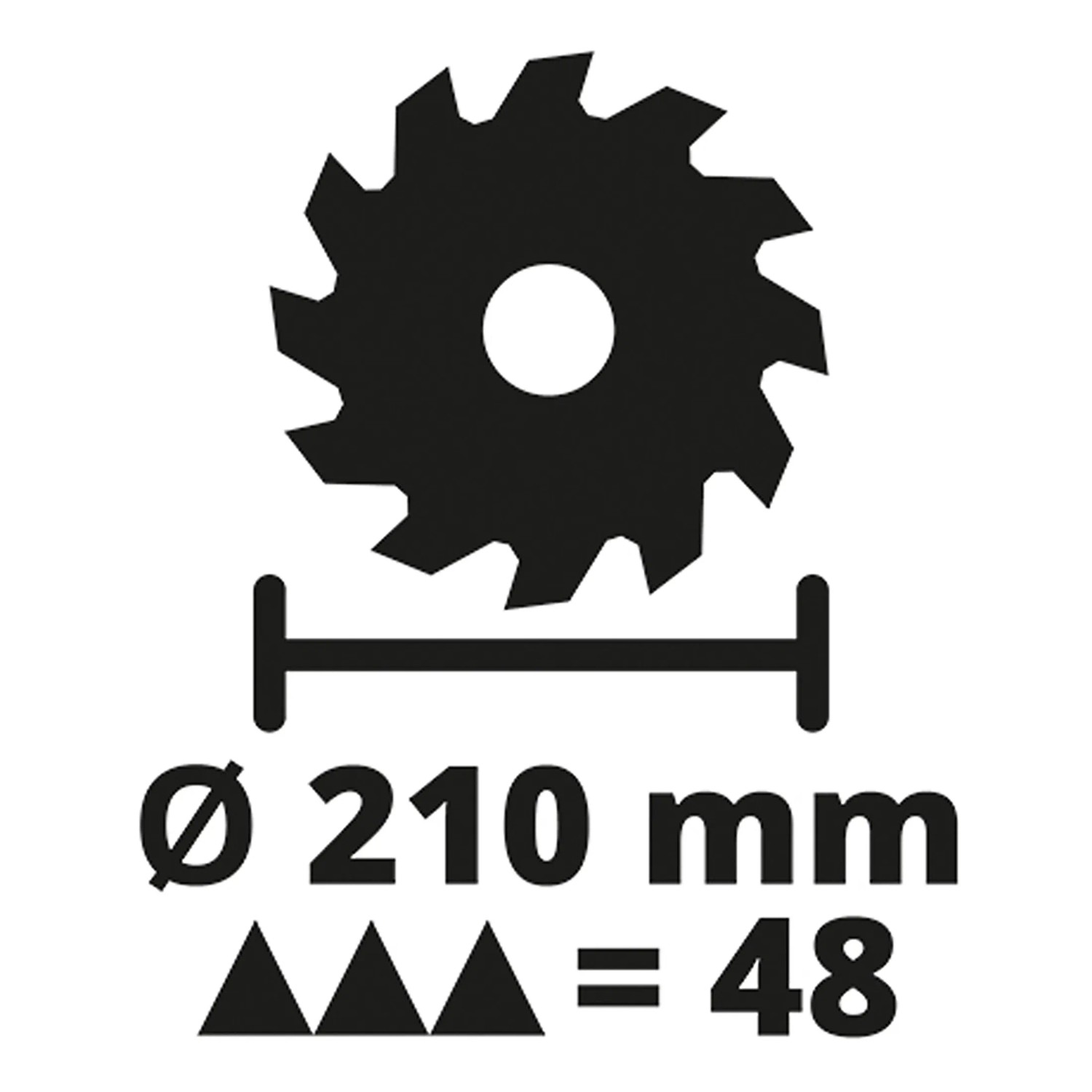Sägeblatt für Einhell Zug-Kapp-Gehrungssäge TC-SM 2131/1 Dual, 210 mm Durchmesser, 48 Zähne.
